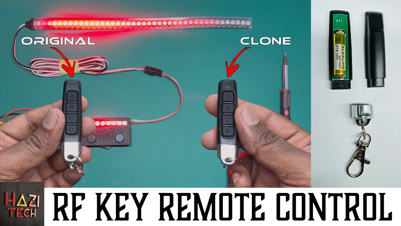 How to Replace Battery & Clone 4 Channel RF Remote Control 433MHz / 315MHz | HAZI TECH