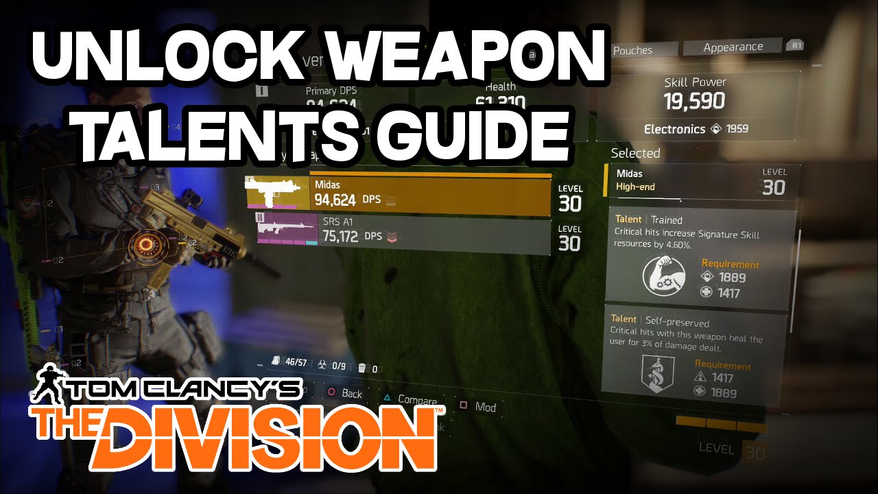 The Division - Unlock Weapon Talents Guide