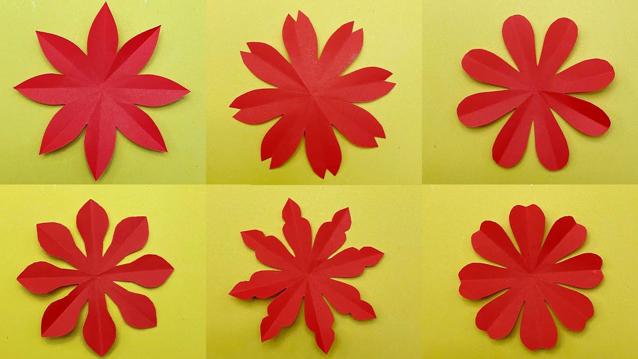 HNU47 Basics of cutting 8 petals of paper flowers-พื้นฐานการตัดดอกไม้กระดาษ8กลีบ-ดอกไม้กระดาษ