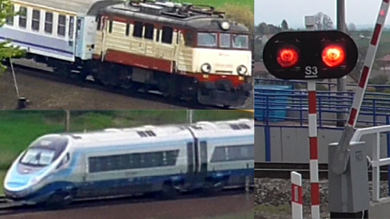 4 Pociągi - Budyń, Pendolino, EP09, EU07 na łukach w Goszczy + 3xRp1