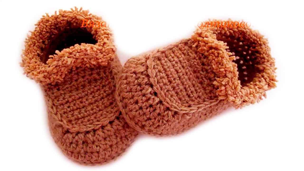 Детские тапочки мокасины крючком how to crochet for beginners