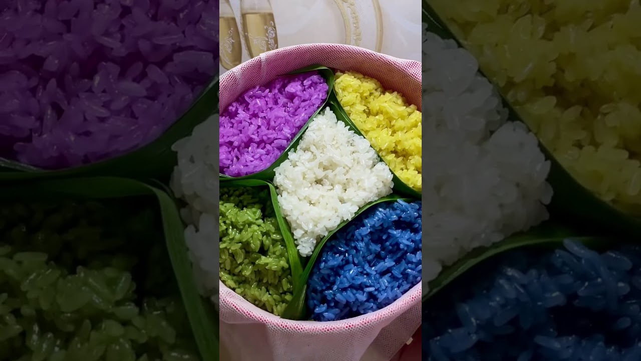 Nấu xôi hoa hồng ngũ sắc