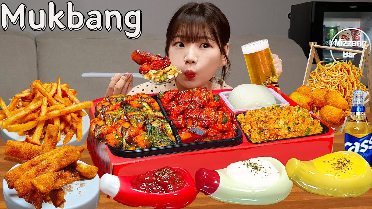 Sub)Real Mukbang- Острая курица, курица в сливочном масле🍗 Курица с жареным рисом🥘 ASMR КОРЕЙСКАЯЕДА