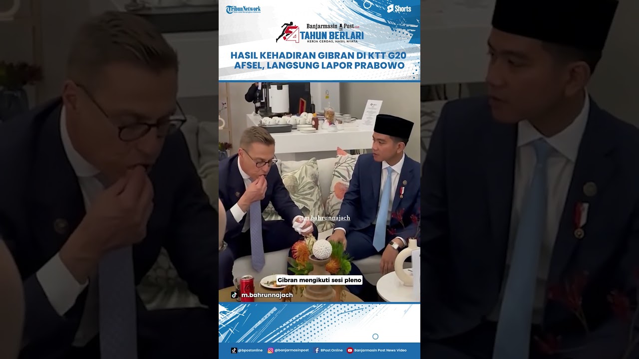 Hasil Kehadiran Gibran di KTT G20 Afrika Selatan Selama 3 Hari, Langsung Lapor Prabowo di Istana