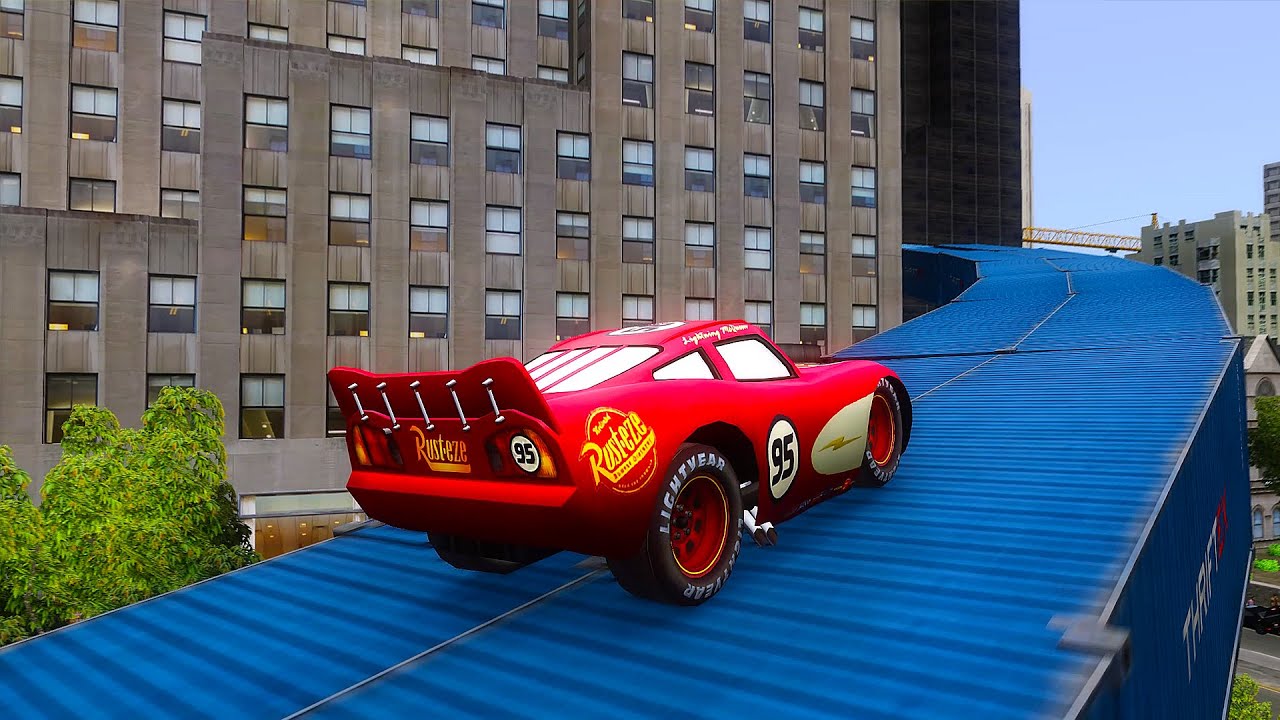 Crazy Lightning McQueen Crashes - GTA 4 Real Car Crashes Ep.39