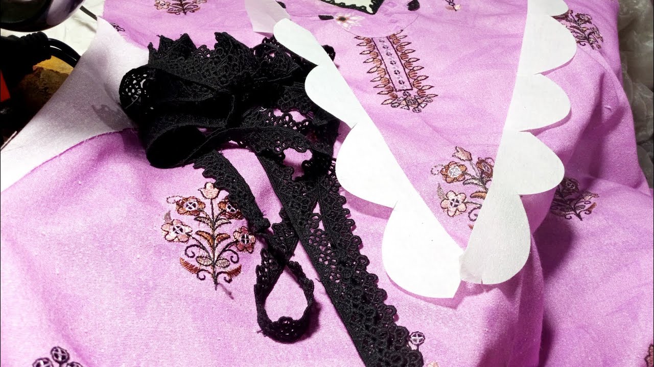 V shape neck cut work design 💫🌠