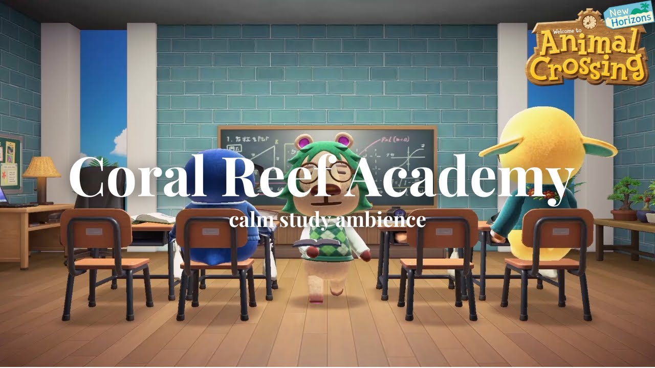Study Time at Coral Reef Academy 🐚 | Animal Crossing Ambience + Soft Jazz Background Study/ Work