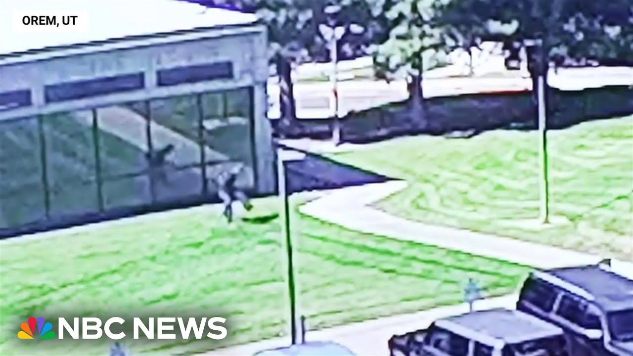 Video shows apparent Charlie Kirk shooter escaping by dropping off rooftop
