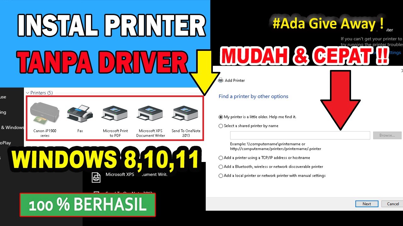 Cara Instal Printer Tanpa Driver Di Semua Windows | Windows 10, 11 , 8, 7 Berhasil Work 100% Akulaku