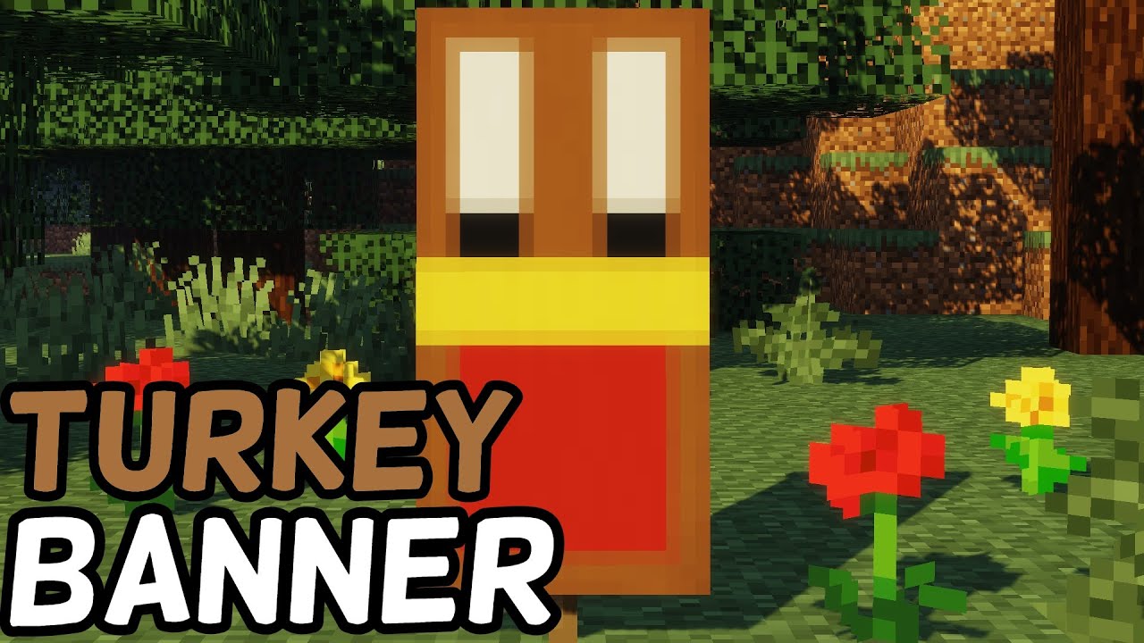How To Make A Turkey Banner in Minecraft! (1.15+) (LOOM CRAFTING)
