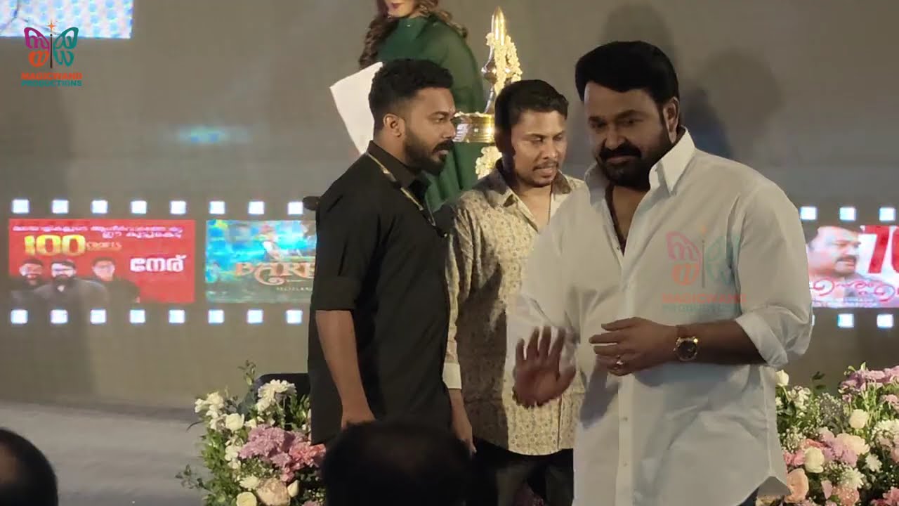 ലാലേട്ടനും കുടുംബവും വിസ്മയയുടെ പുതിയ  സിനിമയുടെ പൂജയ്ക്കെത്തിയപ്പോൾ.#mohanlal #vismayamohanlal