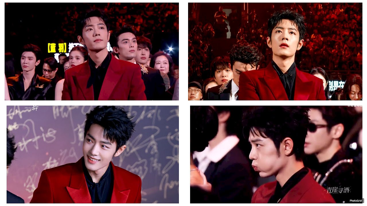 The cameraman captured Xiao Zhan's cute moments, close-up shots of him looking as handsome as a god.