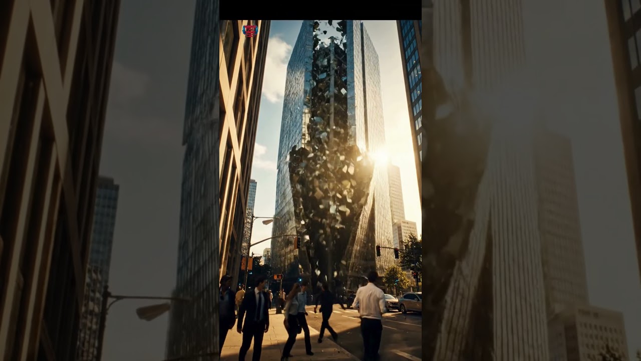 Massive Building Collapse in City Center | Realistic Cinematic Short Scene #uzrai #aishorts