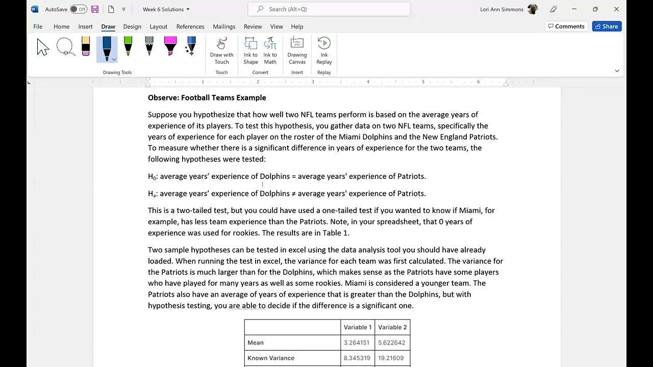 Hypothesis Testing with Two Samples