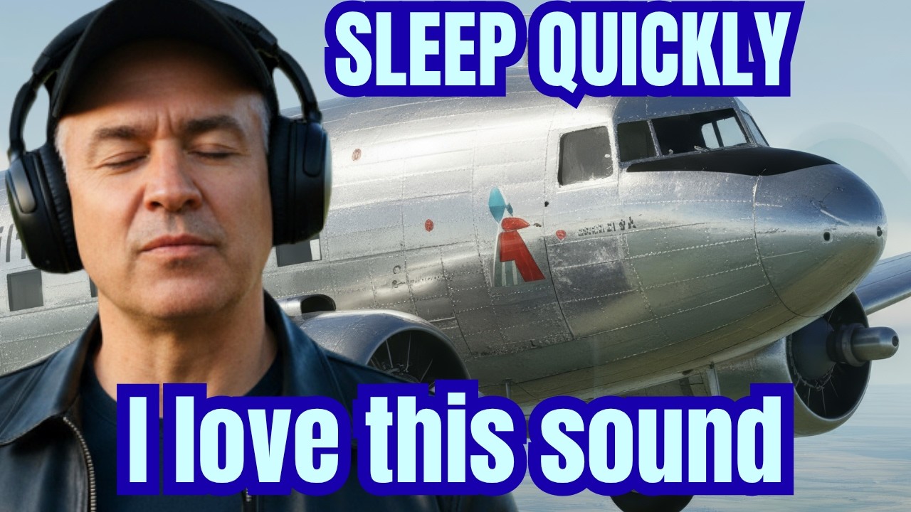 AIRPLANE ENGINE SOUNDS TO RELAX, FOCUS OR SLEEP | DOUGLAS DC-3 IN FLIGHT  | 10 H BLACK SCREEN🥱😴🎧