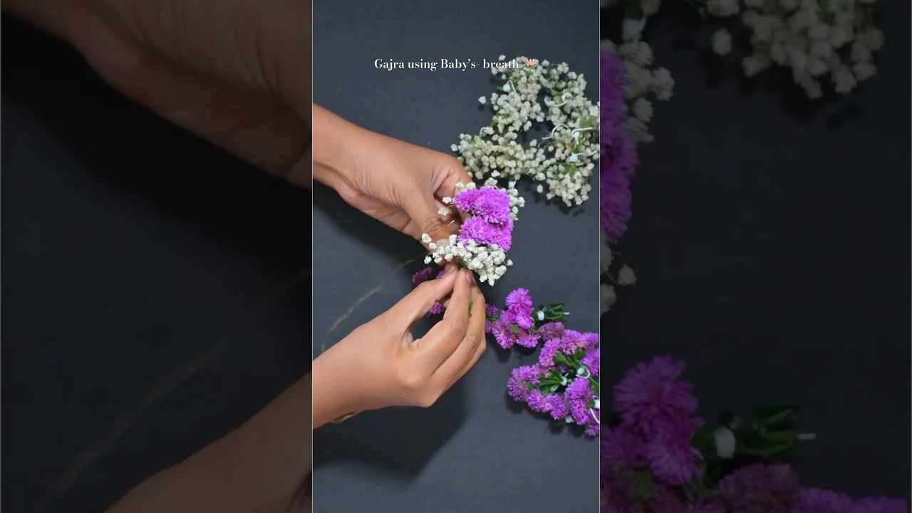 Real gypsy flower Gajra making at home ❤️😍 #shorts #youtubeshorts #gajra #shortfeed  #hairstyle