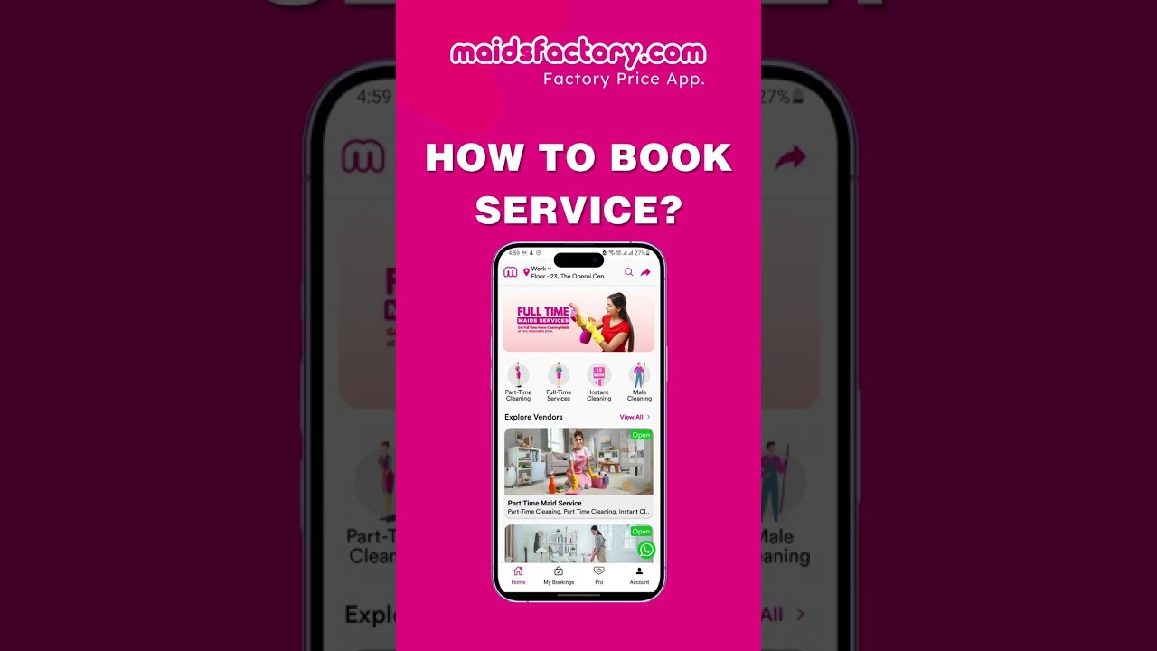 HOW TO BOOK A SERVICE | Maidsfactory.com | Home Service App | Tutorial