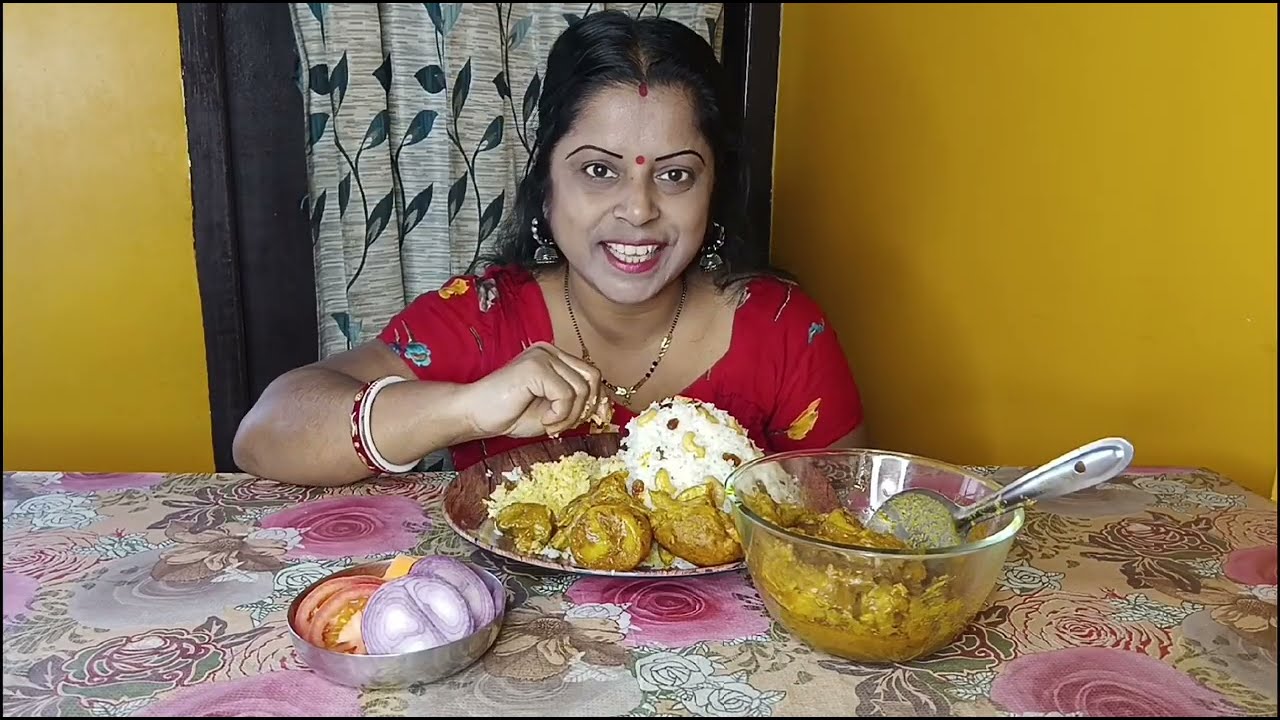 দুপুরের খাবারে নিয়েছি 🍚🍚সাদা পোলাও। 🍗🍗চিকেন কষা 🤤😋👌👌