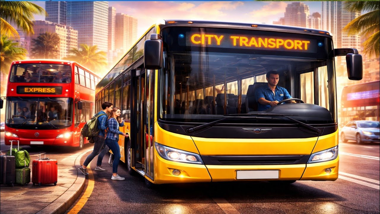 Bus Driving Simulator 2026 New Update 🚦 Passenger Pickup & Night Drive