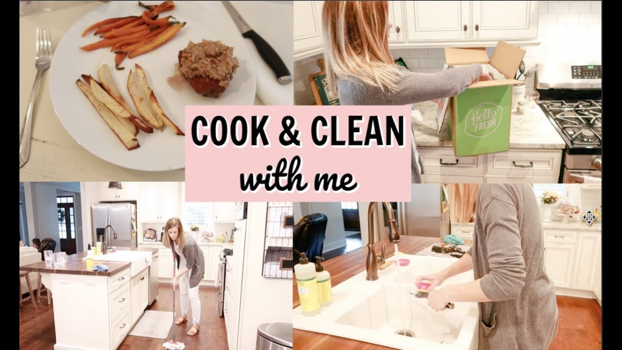 COOK AND CLEAN WITH ME 2019 | NIGHT TIME CLEANING | EASY RECIPE | Amy Darley