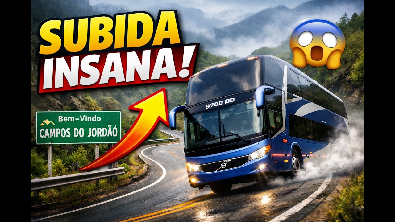 ESSA SERRA QUASE ME PAROU! 😱 São Paulo até Campos do Jordão no Volvo 9700 DD | MUITA SUBIDA!