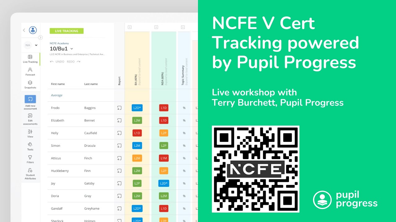 NCFE V Cert Tracking powered by Pupil Progress | Live Workshop