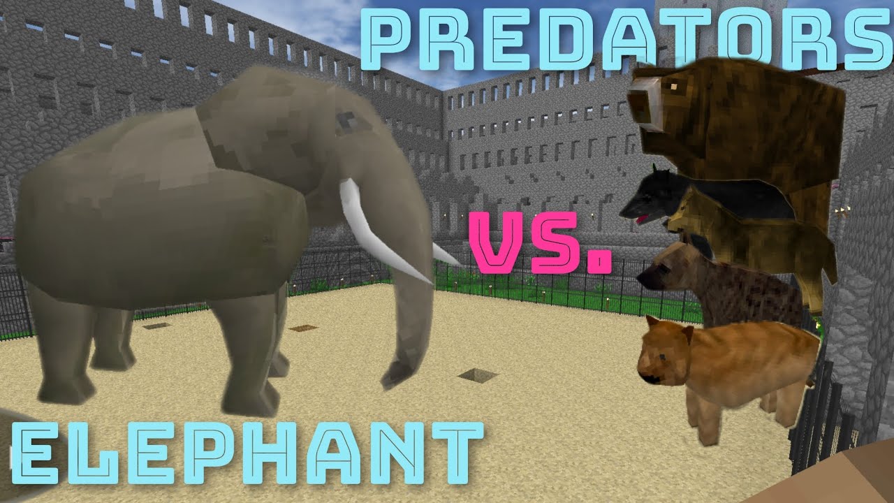 [ARENA] Elephant vs. many predators from KIKS MOD in survivalcraft 2.