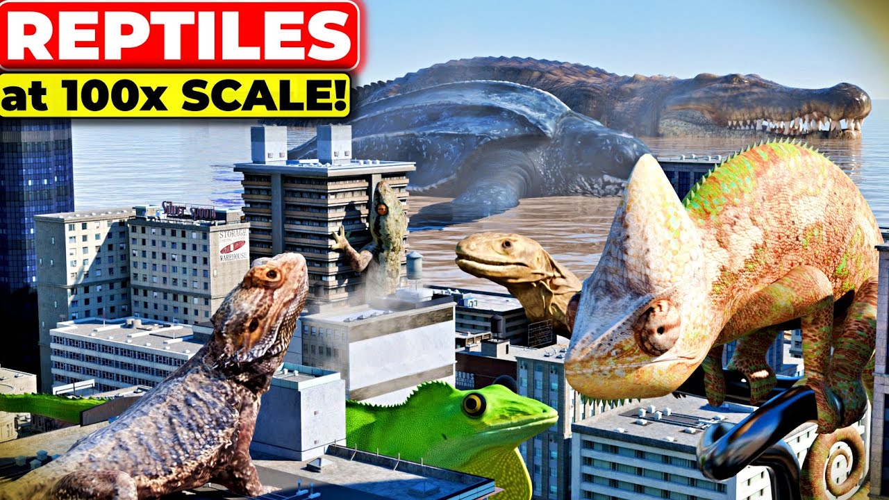 What If Reptiles Grew 100x Bigger? | Giant Reptiles in City 3D