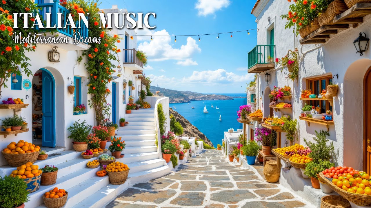 Mediterranean Summer Escape 🌊 Romantic Guitar Melodies & Sea View 4K