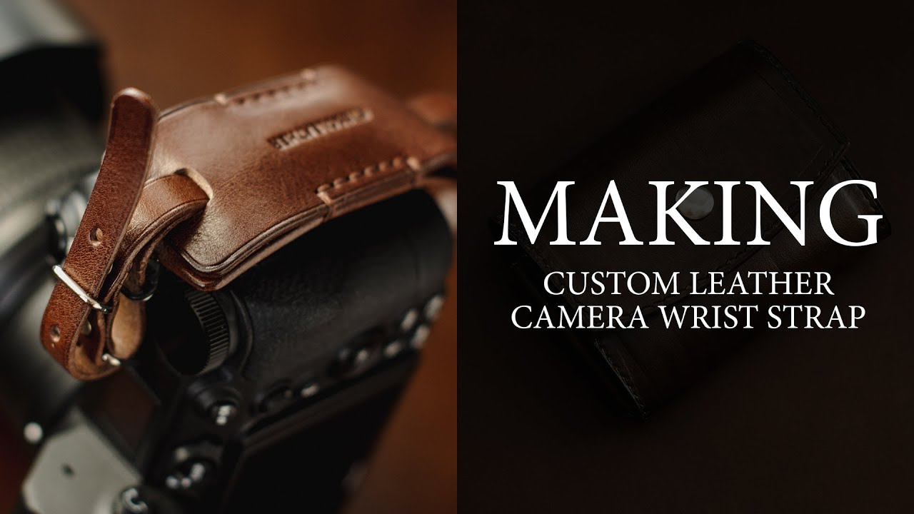 Making custom leather wrist camera strap. Leather craft