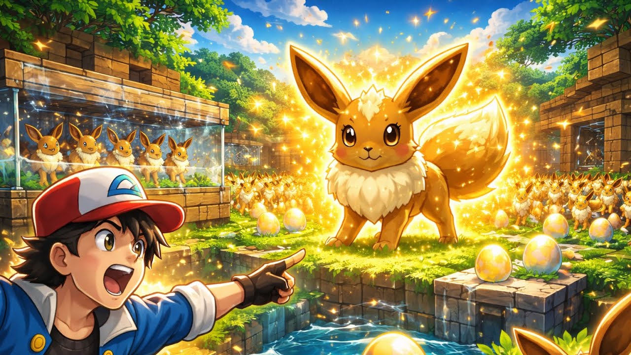 ¡CREÉ una GRANJA de EEVEE y CONSEGUÍ un SHINY! ✨🔥 Cobbleverse Pokémon Minecraft Cap 4