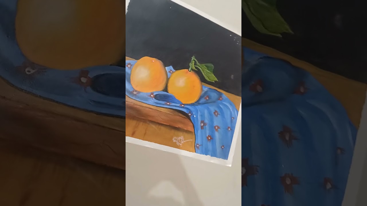 Realistic Orange painting  #realisticart #orangeart #stilllife #shorts #reels