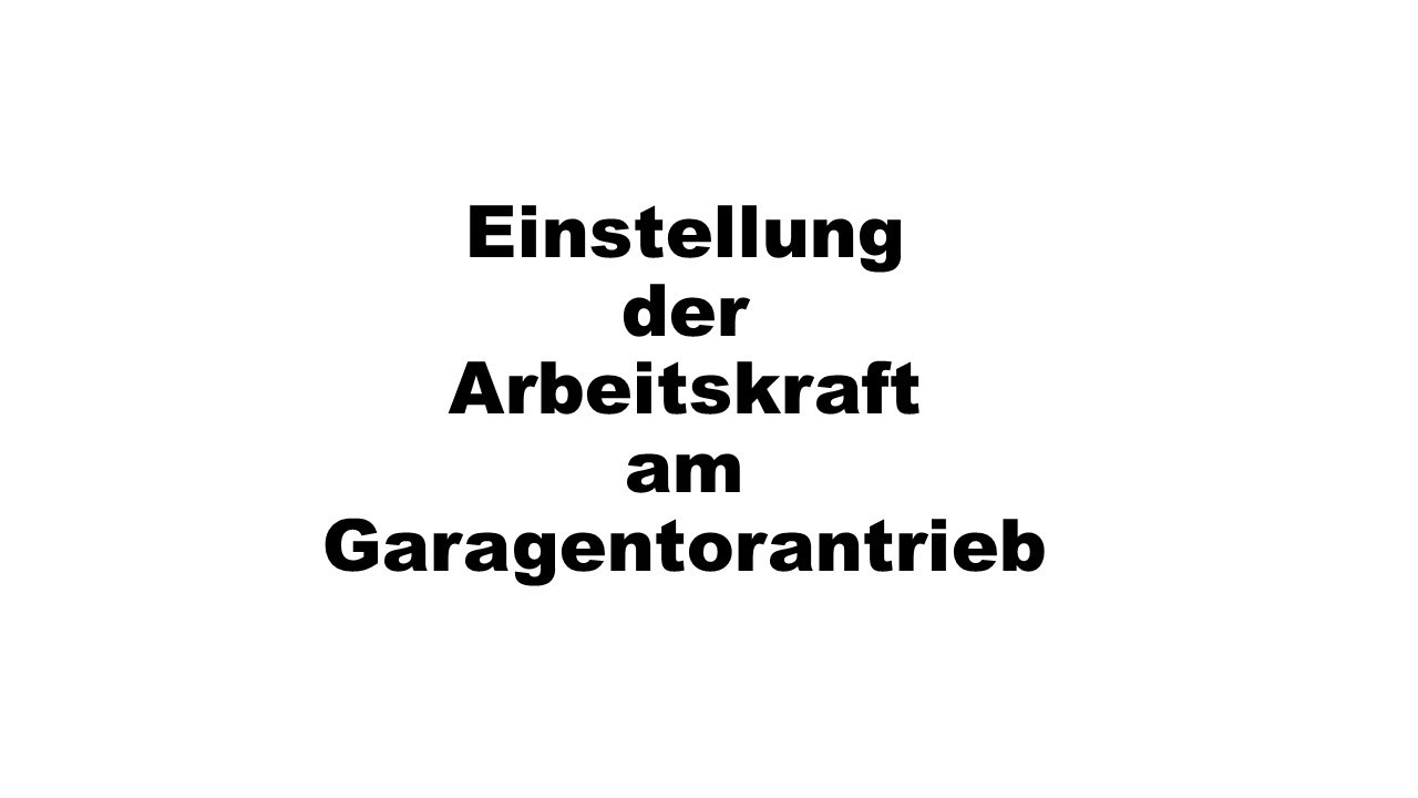 Arbeitskraft neu einstellen (kurz) - LiftMaster Garagentorantrieb