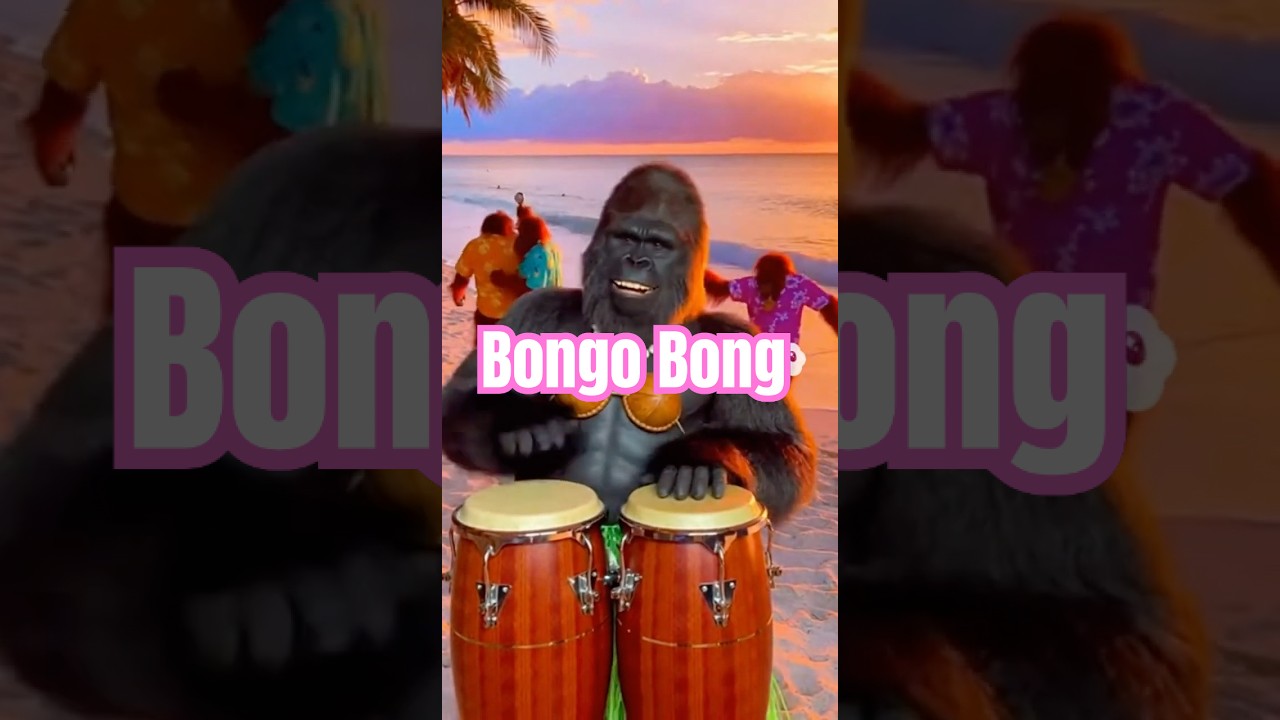 Tropical Gorilla Party Coconut Bikini & Bongos 😎🥥🥁🌴🐵