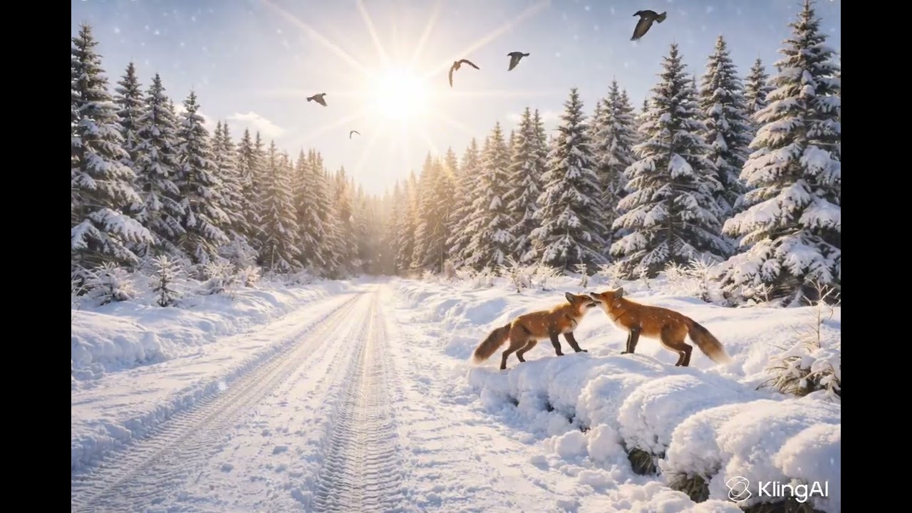 4K Outdoor Snowing Woodland Terrain