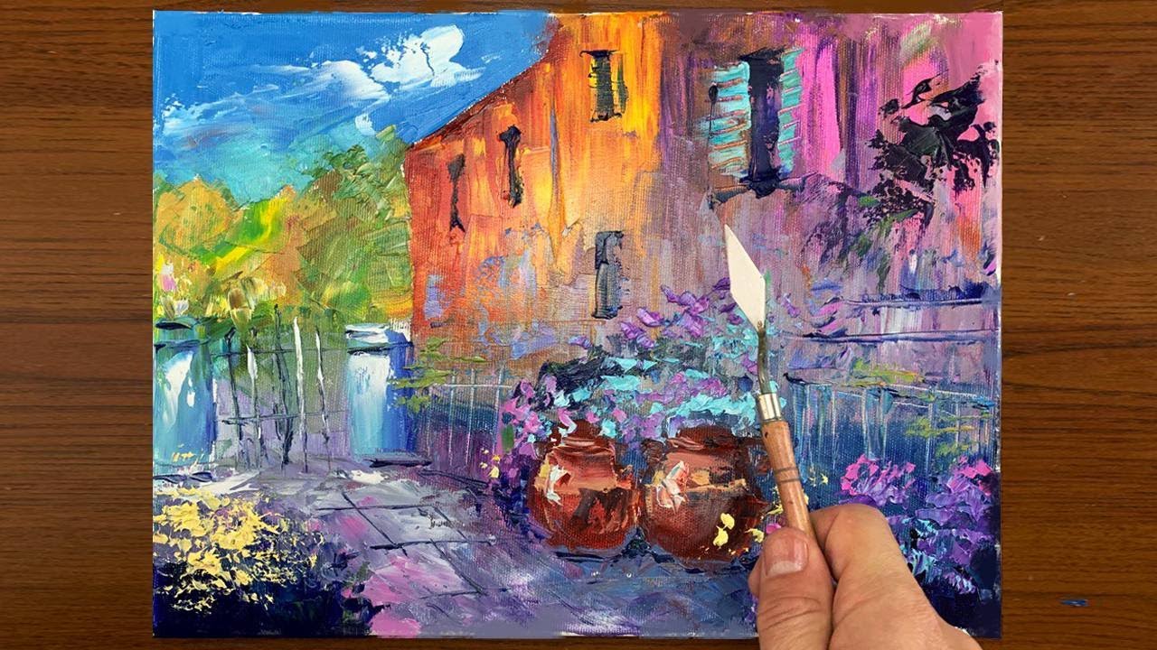 Easy Acrylic Palette Knife Painting