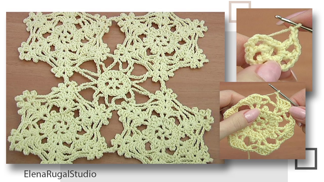 CROCHET motif Snowflake Ornament Tutorial 37 Part 2 of 2 How to Join Crochet Motifs