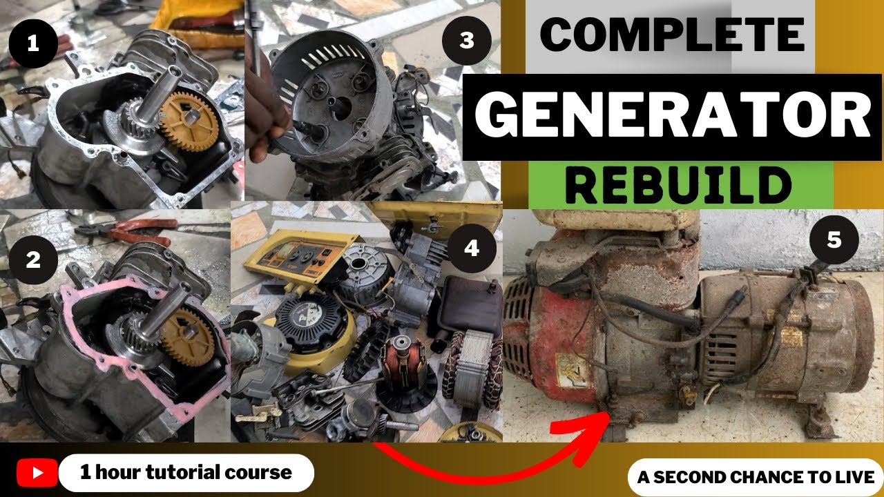 DIY  Restoration of Abadoned four stroke Generator,Piston,crank shaft, carburettor,Capacitor PT 3/3