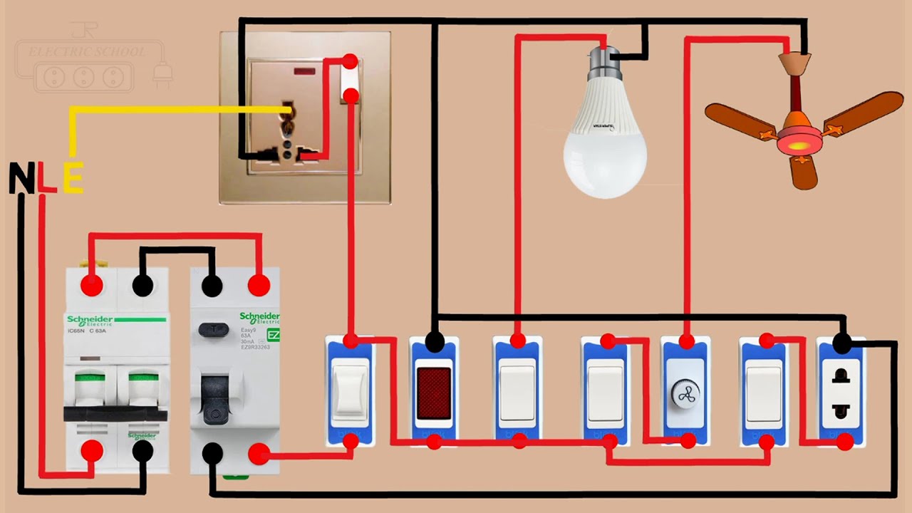 very simple switch board wiring connection