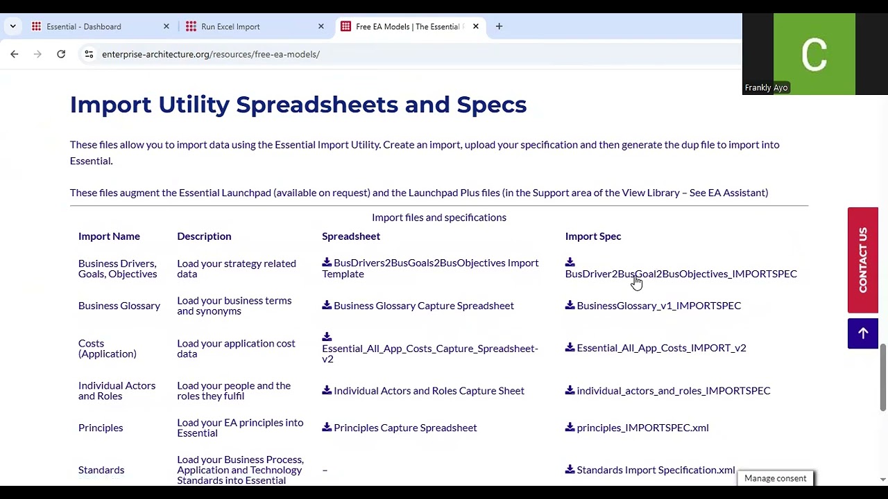 Adding data to Essential Cloud using Import Utility #enterprisearchitecture #togaf