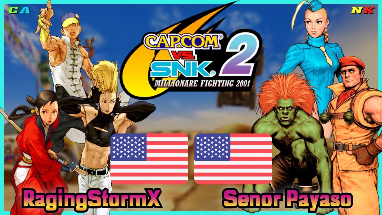 Capcom Vs. SNK 2 || RagingStormX 🇺🇸 VS 🇺🇸 Senor Payaso || FLYCAST FIGHTCADE 2