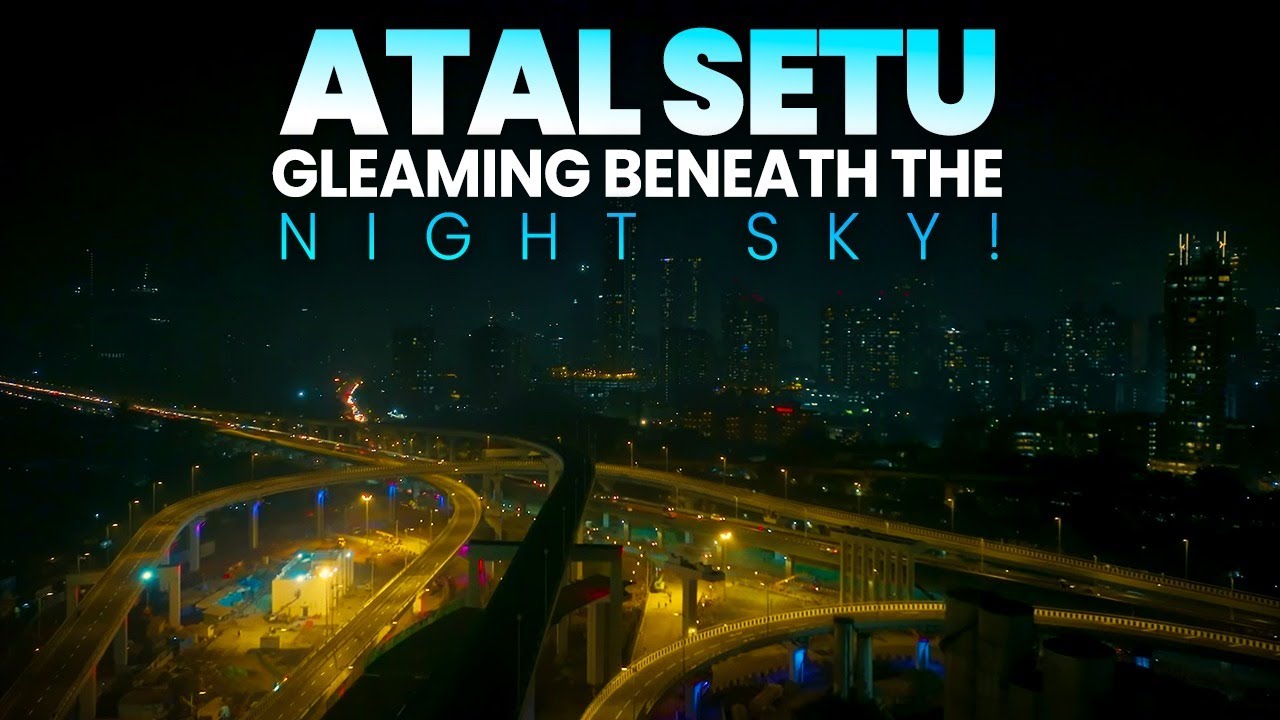 Stunning night view of Atal Setu - India's longest bridge on the sea!