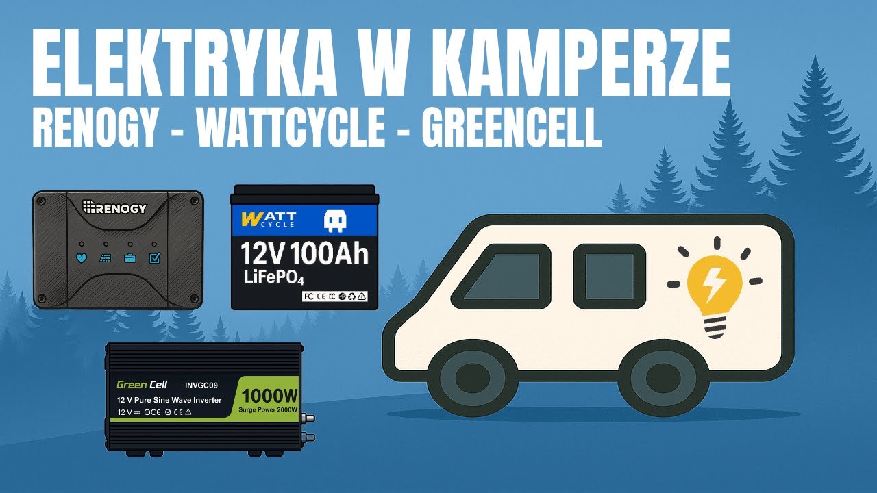 Prąd w kamperze VW T5 &ndash; Renogy + Wattcycle LiFePO4 + GreenCell