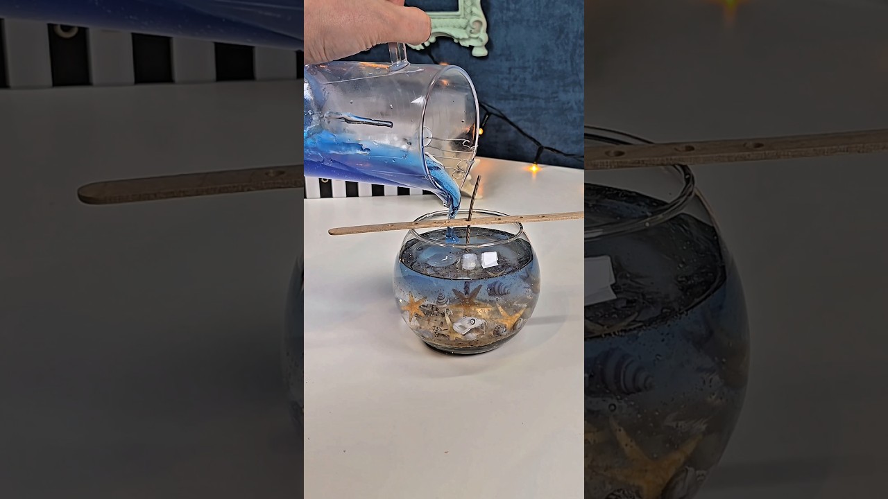 Bring the Ocean Home: DIY Beach Gel Candle🌊🕯️🫠#diy #ocean #candle #craft #blue #sea #pretty #nature