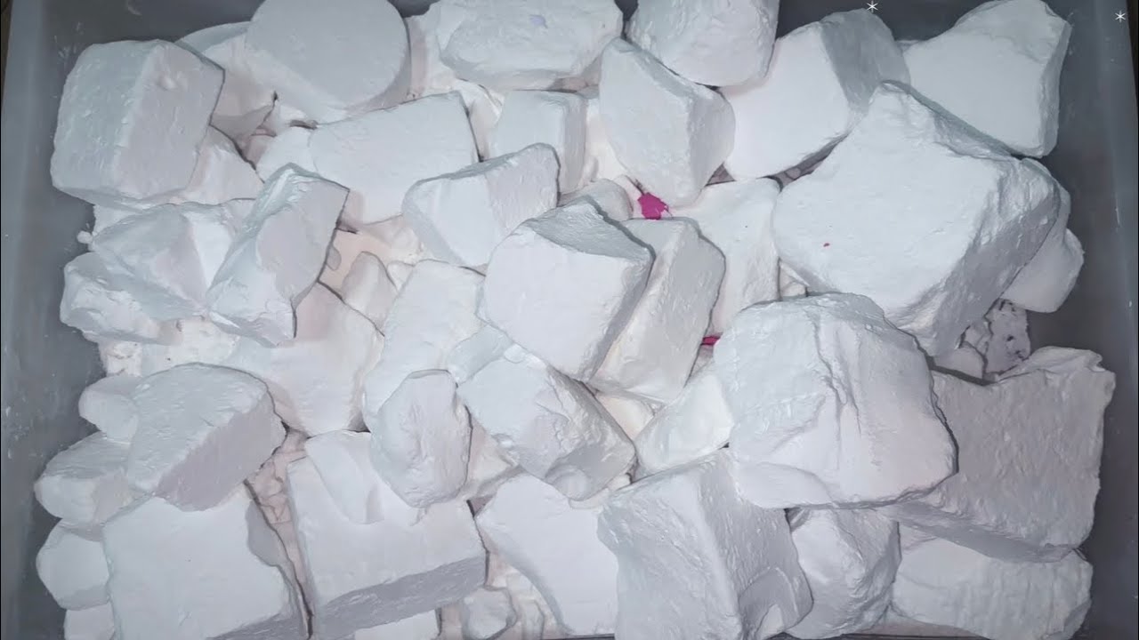 ASMR Crushing White Chalk Blocks | Oddly Satisfying Stress Relief Sounds.