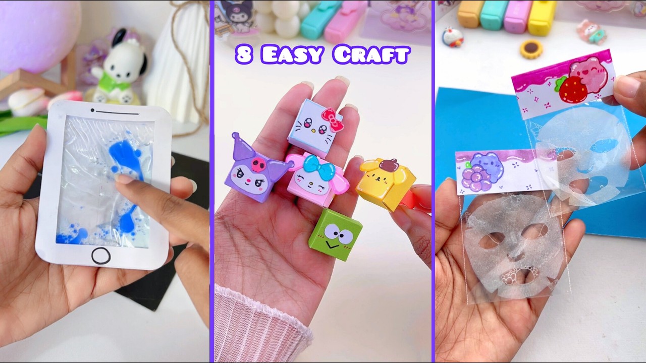 8 Easy craft ideas / miniature craft / how to make / DIY school project. / Helena's Craft