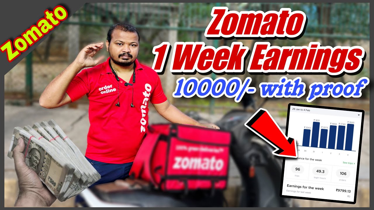 Zomato 1 Week Earnings💵| With Proof | Zomato food Delivery Job | Zomato Delivery Boy Salary #zomato