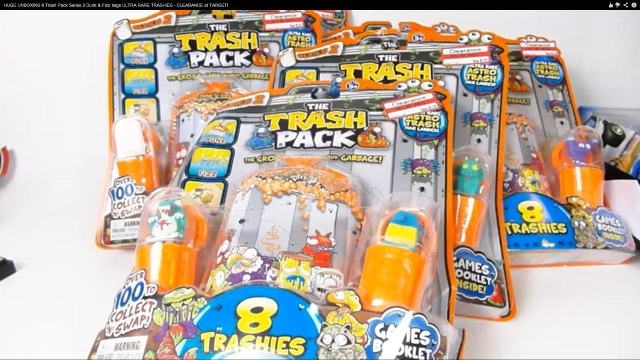 HUGE UNBOXING 6 Trash Pack Series 2 Dunk & Fizz bags ULTRA RARE TRASHIES - CLEARANCE at TARGET!