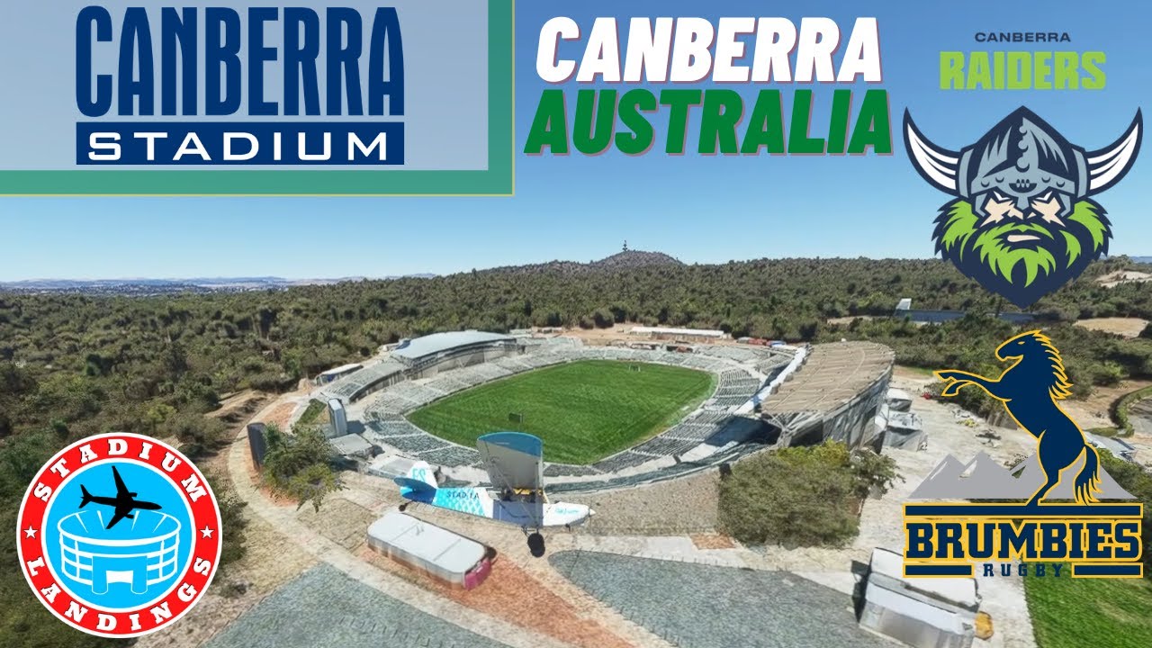 Canberra Stadium - Microsoft Flight Simulator STADIUM LANDING!