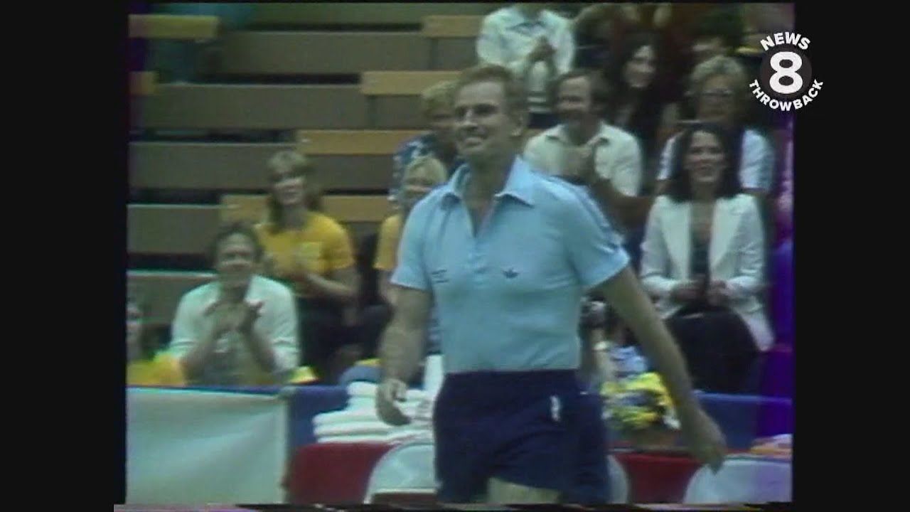 Charlton Heston, Wayne Rogers in Tennis Tournament 1979